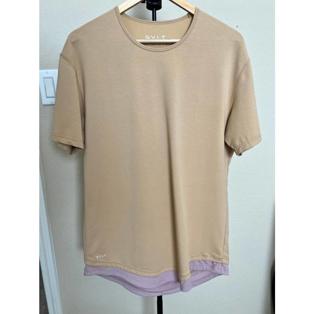 Bylt Basics Lux Tee - L - Tan/Pink